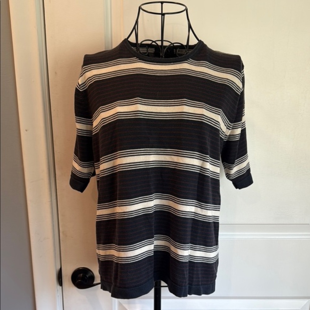City silk knitwear short sleeve sweater
